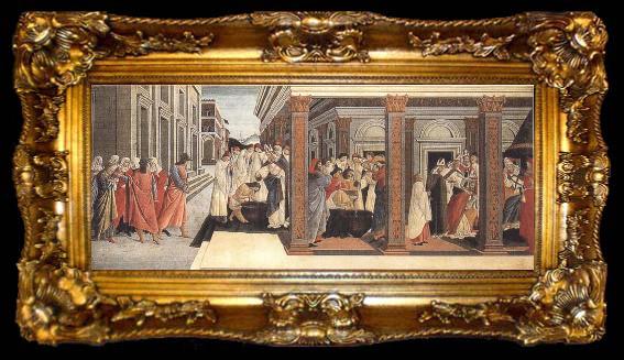 framed  Sandro Botticelli Baptism,renunciation of Marriage,appointment as bishop, ta009-2